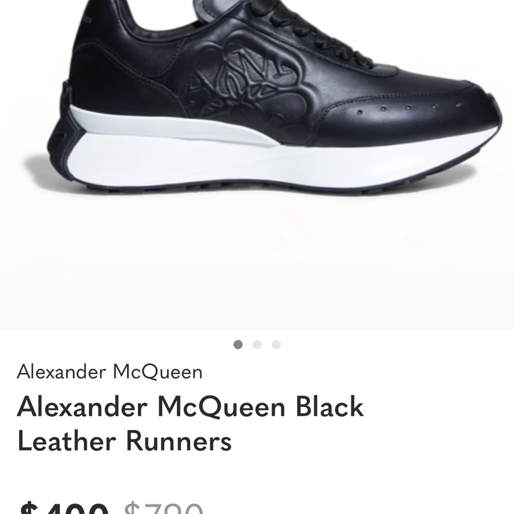 Alexander McQueen Black Leather Runners